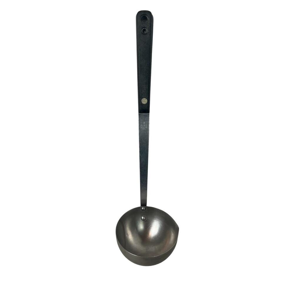 Vintage Flint USA Stainless Wood Handle Serving Ladle With Spout